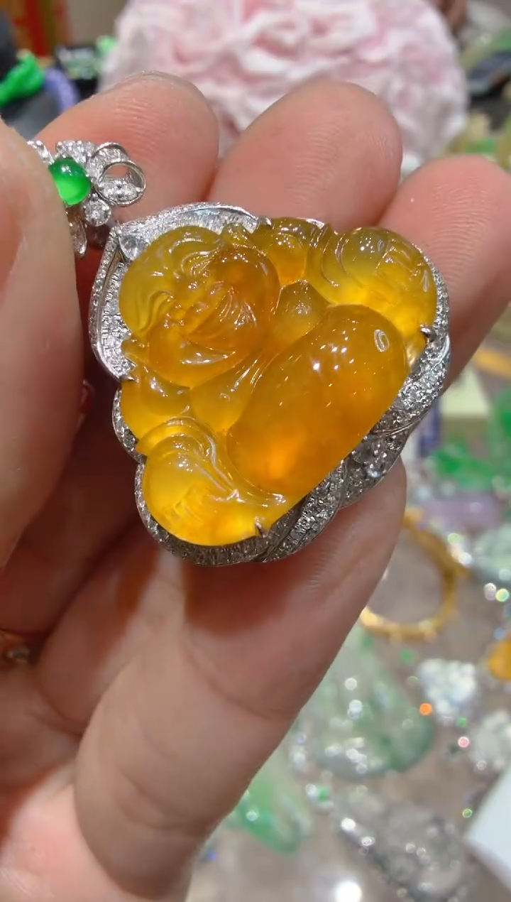 吊坠(不含链)18K金镶嵌翡翠多样性团购发一件