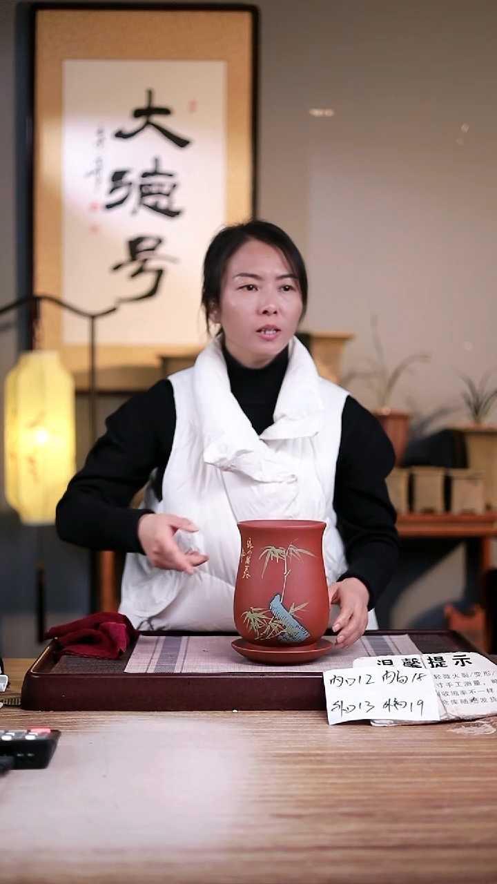 紫砂花盆瑕疵新款清水泥手绘竹子凤尾一只带瑕疵托盘