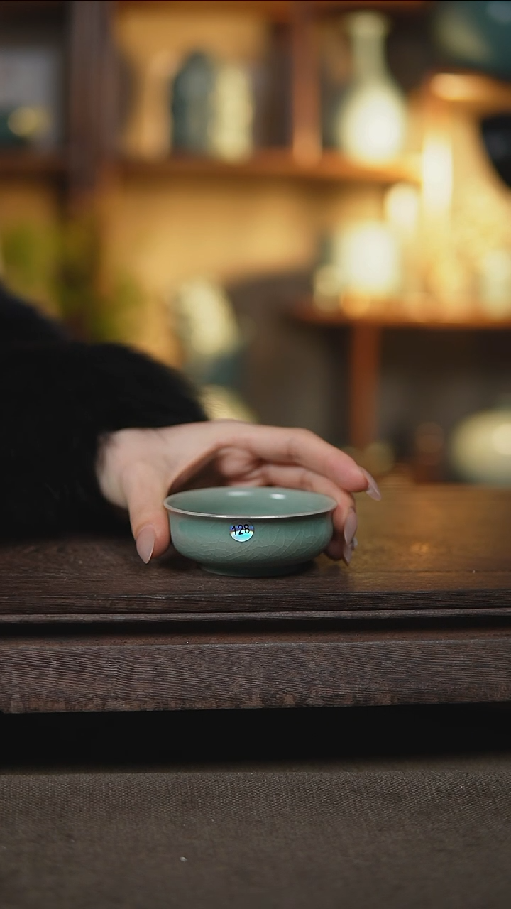 【闪购商品】杯仿古翡翠绿炉式杯微瑕128