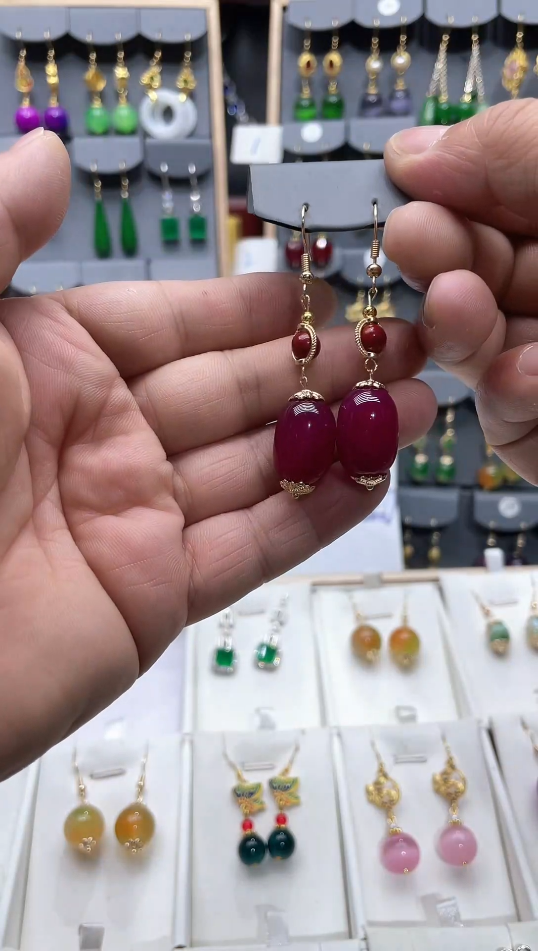 【闪购商品】玛瑙/玉髓耳饰14K金镶嵌时尚耳饰111