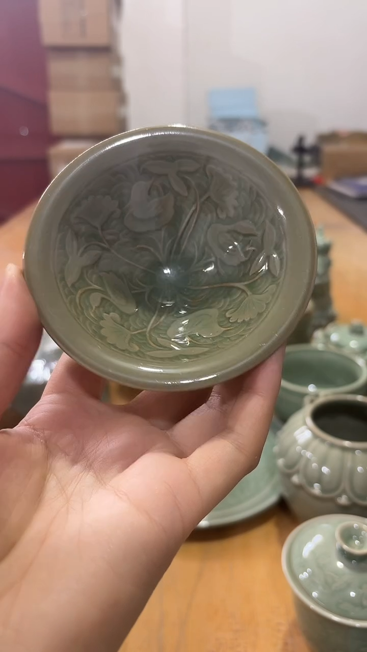 瓷片S***y耀州窑微瑕处理 【鸳鸯】小斗笠 一个