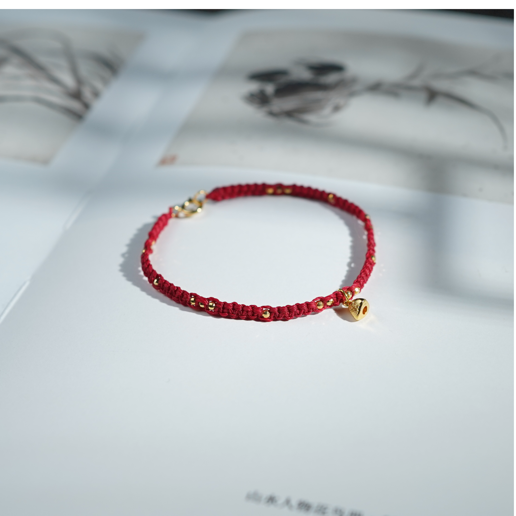 【三清】蜡线工艺精致手工*编绳*18k金镶嵌（需备注手围）