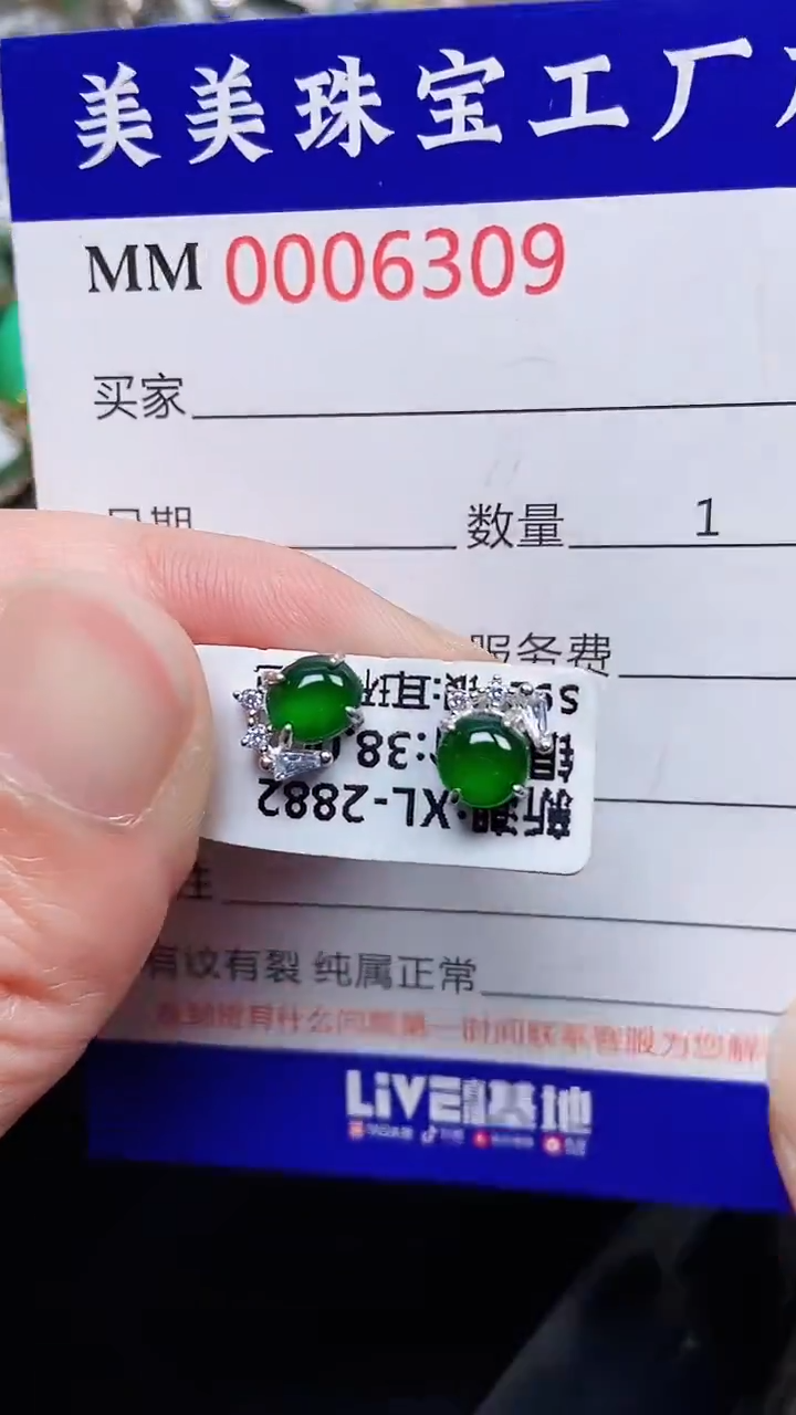 颈饰银S925镶嵌翡翠6309