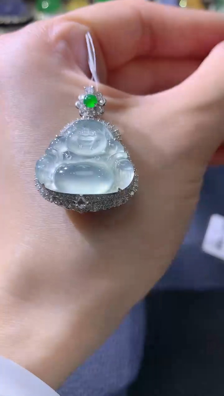 【闪购商品】翡翠吊坠(不含链)18K金镶嵌D43翡翠