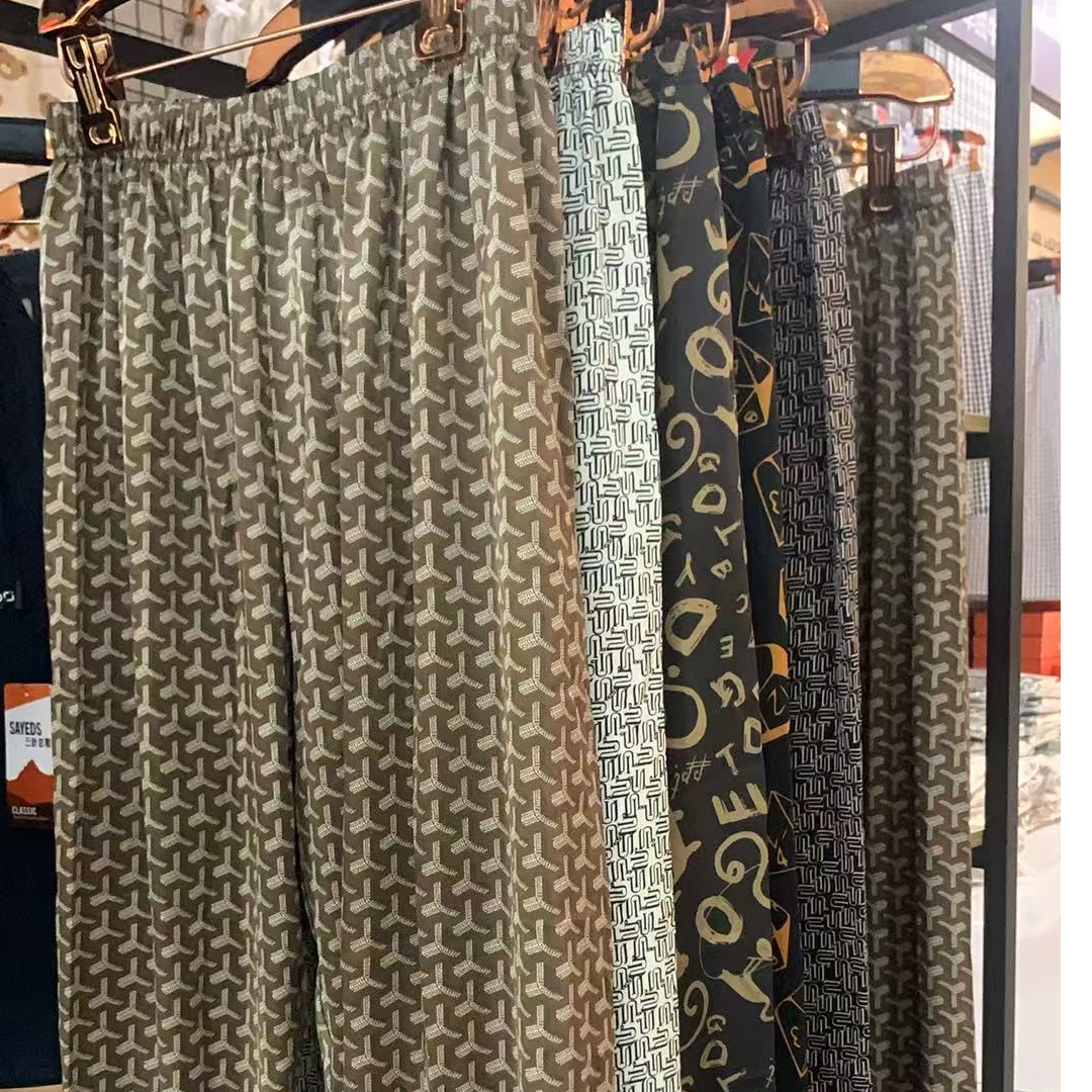 A8云锦缎花花裤外穿