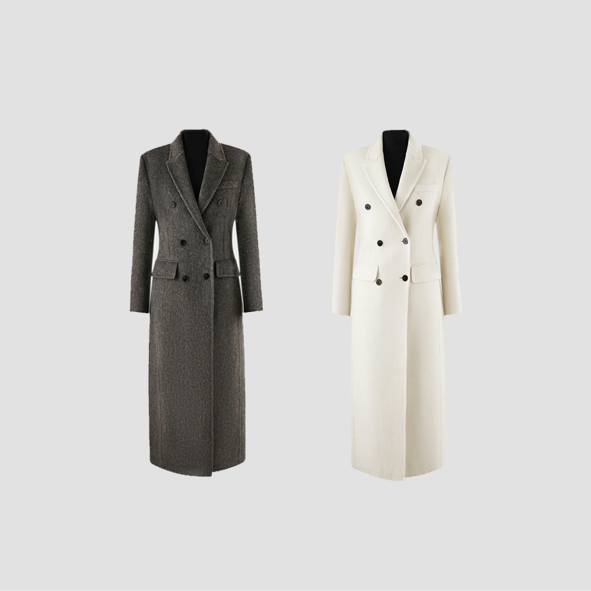 25秋冬双面羊毛手缝大衣双面呢女外套1