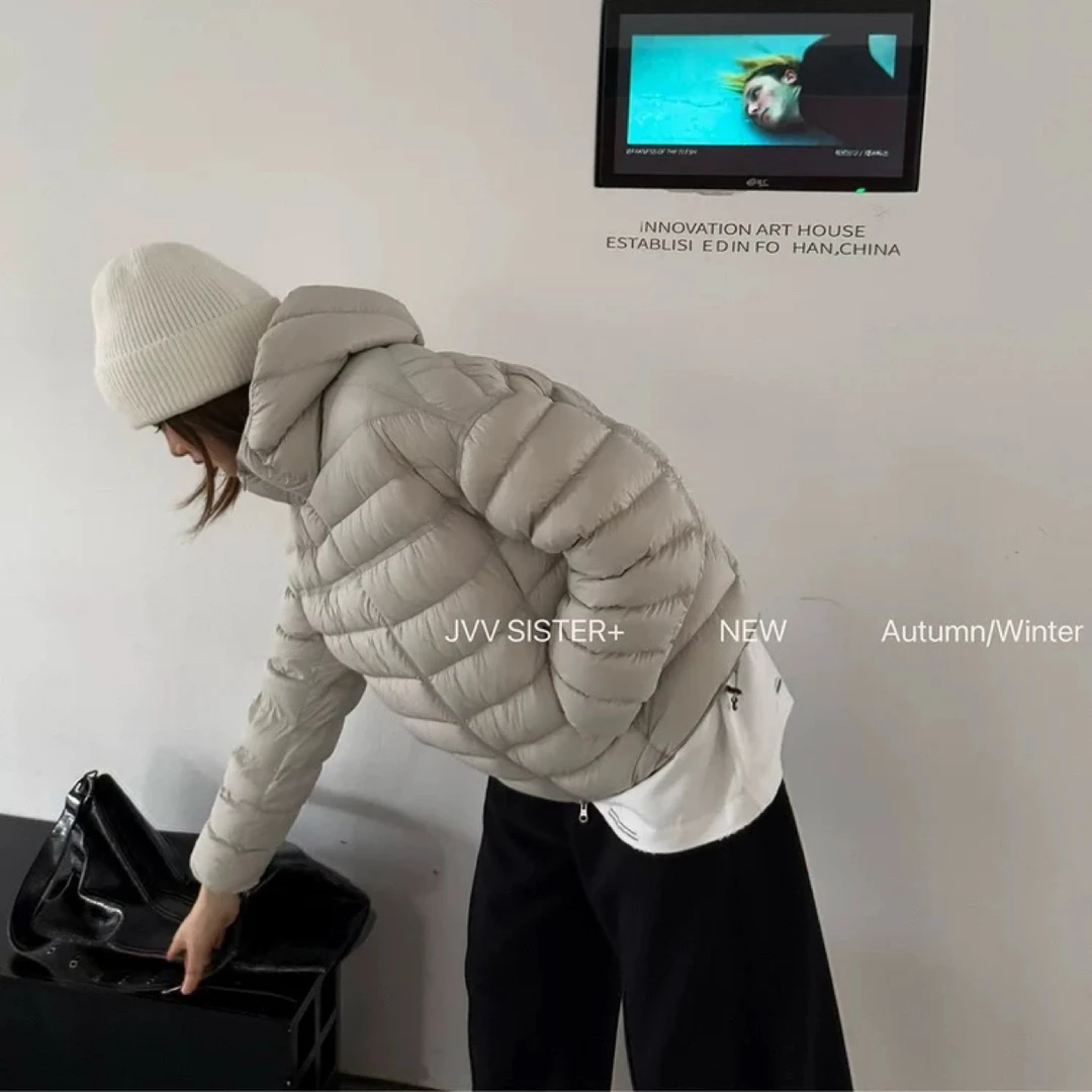 可查溯源码【达标90绒】宇航员白鸭绒连帽排骨泡芙轻柔保暖女外套