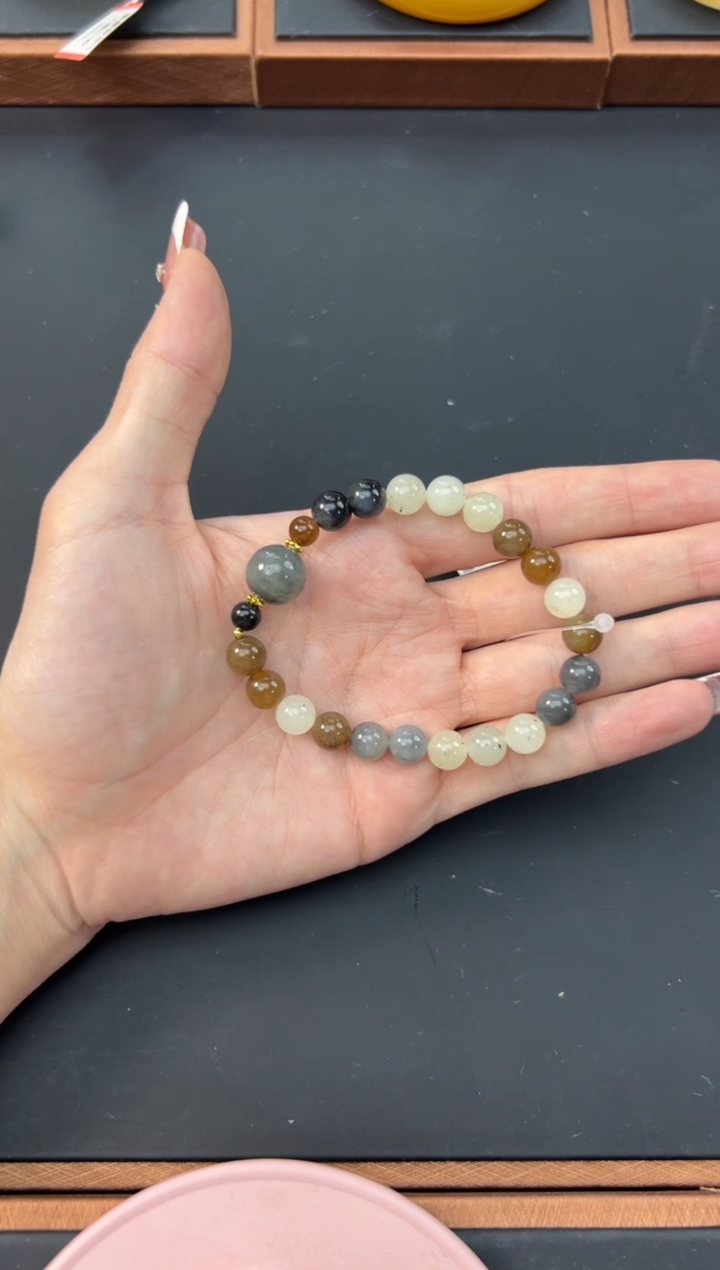 【闪购商品】和田玉手串未镶嵌若羌微色差卡8 手串