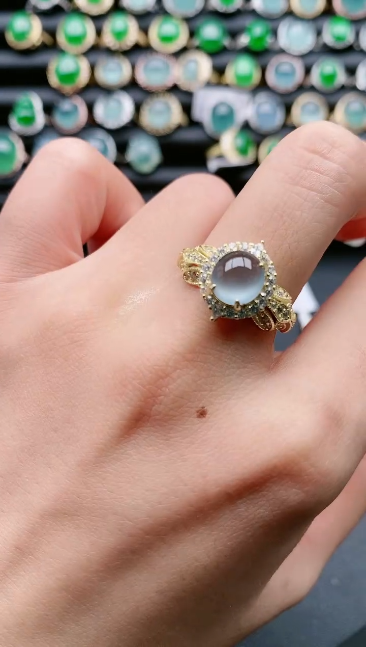 【闪购商品】翡翠戒指银S925镶嵌111111