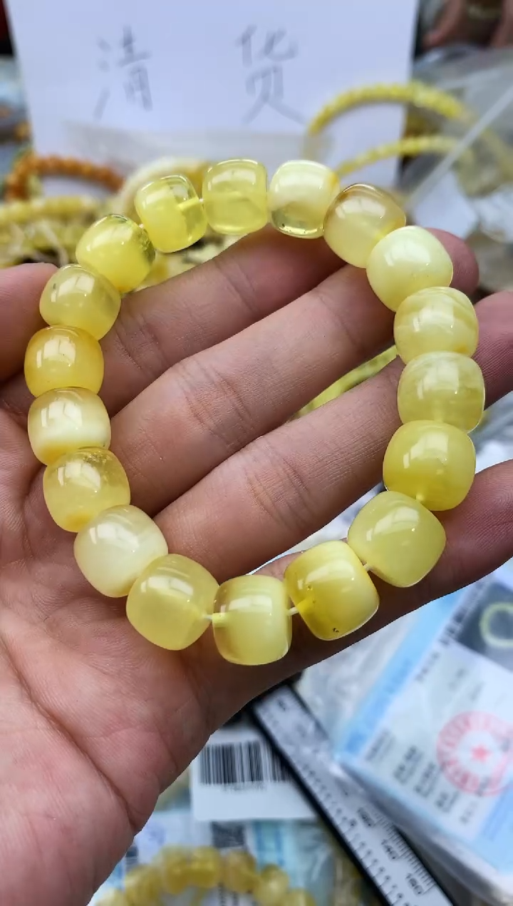 裸石蜜蜡未镶嵌手串