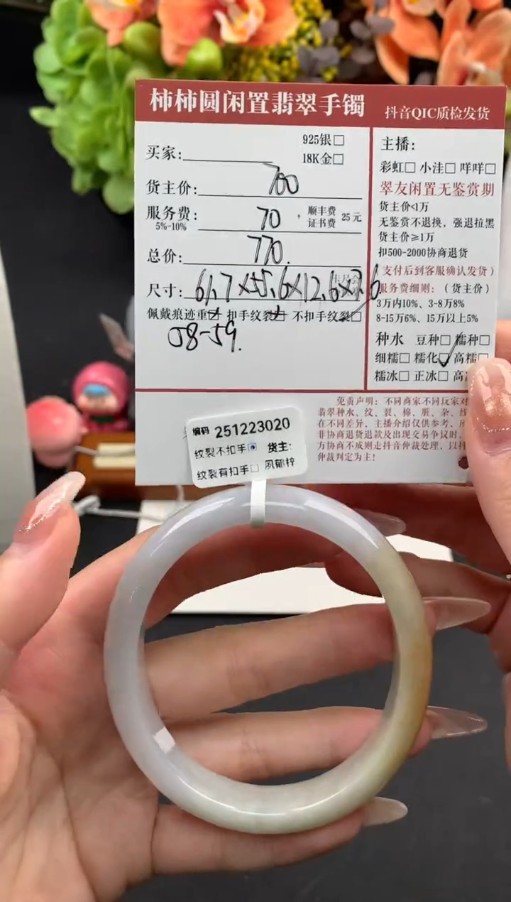 未镶嵌手镯翡翠姐姐251223020