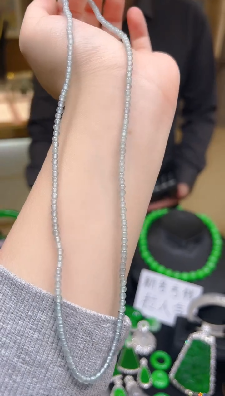 项链银S925镶嵌翡翠天然A货翡翠多样性发一