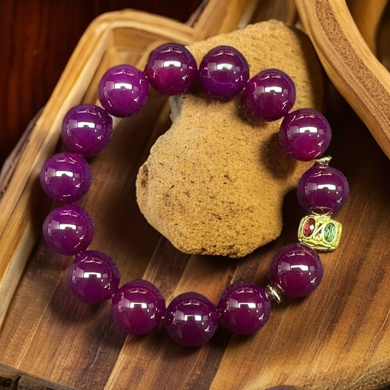 2025典藏韩氏推荐紫俱来定制玉石手串14mm 2-126