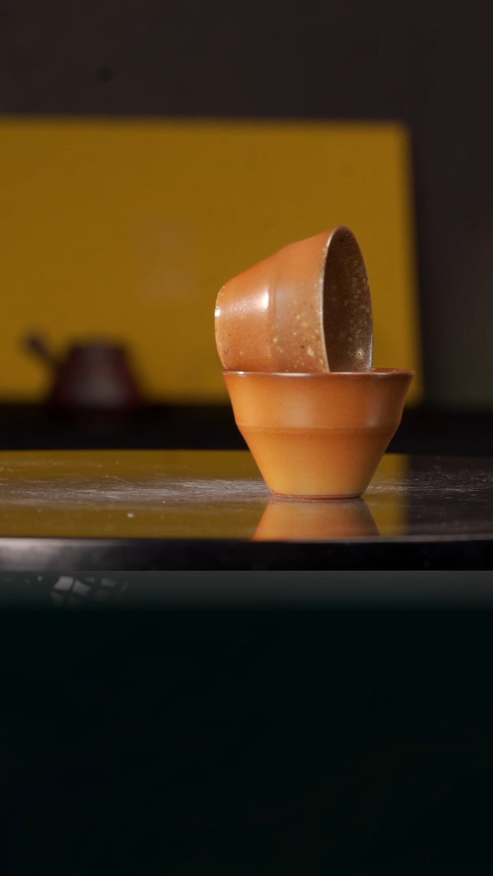 【闪购商品】裸烧竹节客杯一对@@ST-C40031