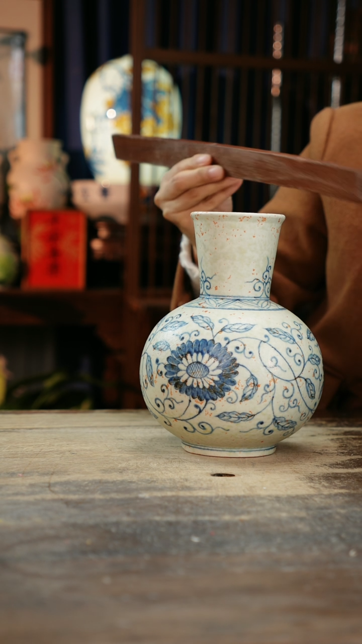 【闪购商品】瓷片景德镇纯手工釉下彩精品花瓶