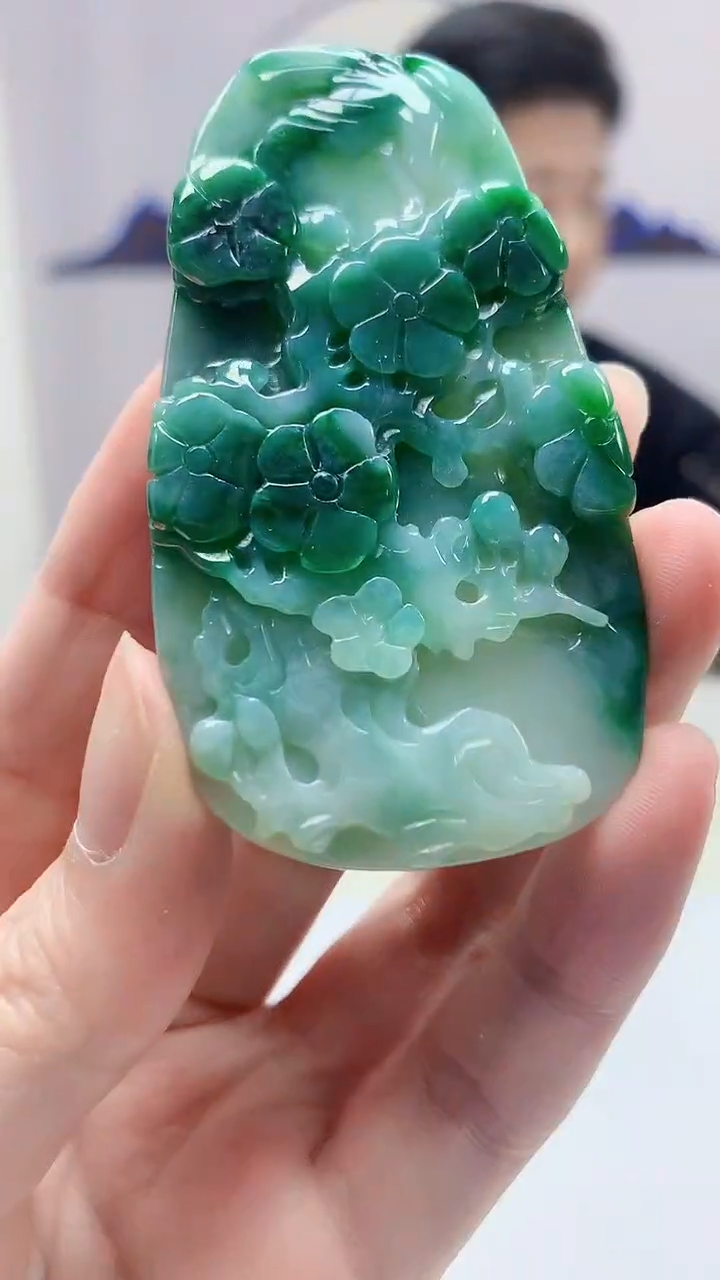 【闪购商品】定制翡翠未镶嵌4917zm-毛货挂件喜上眉梢55