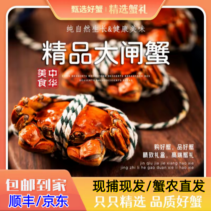 【活蟹】【金标洪泽湖大闸蟹】全母蟹（4.0-3.7两）8只礼盒包邮到家ZH