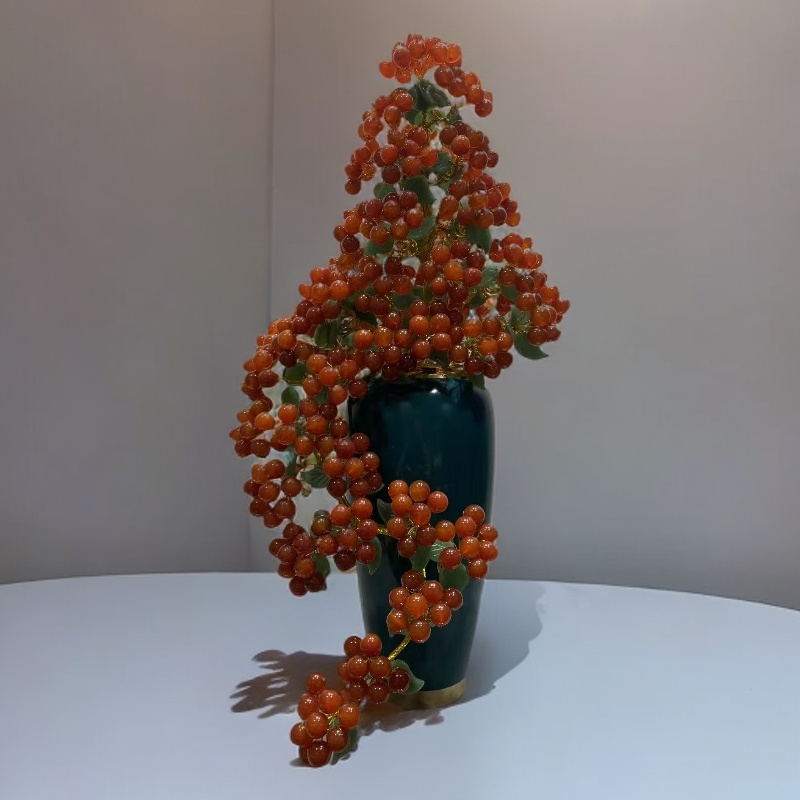 【岩岩原创】步步高升发财树孔雀蓝陶瓷轻奢居家办公