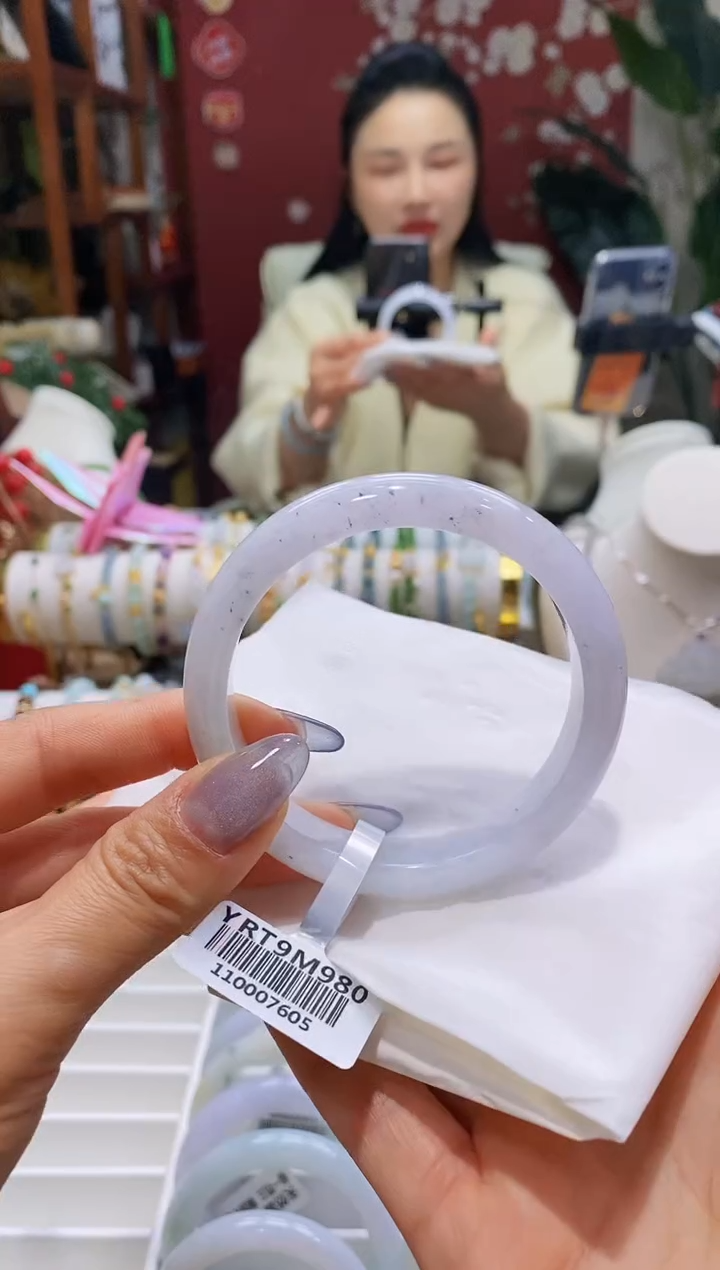 【闪购商品】翡翠手镯未镶嵌12 冰紫乌鸡57.7/11.7*8.0