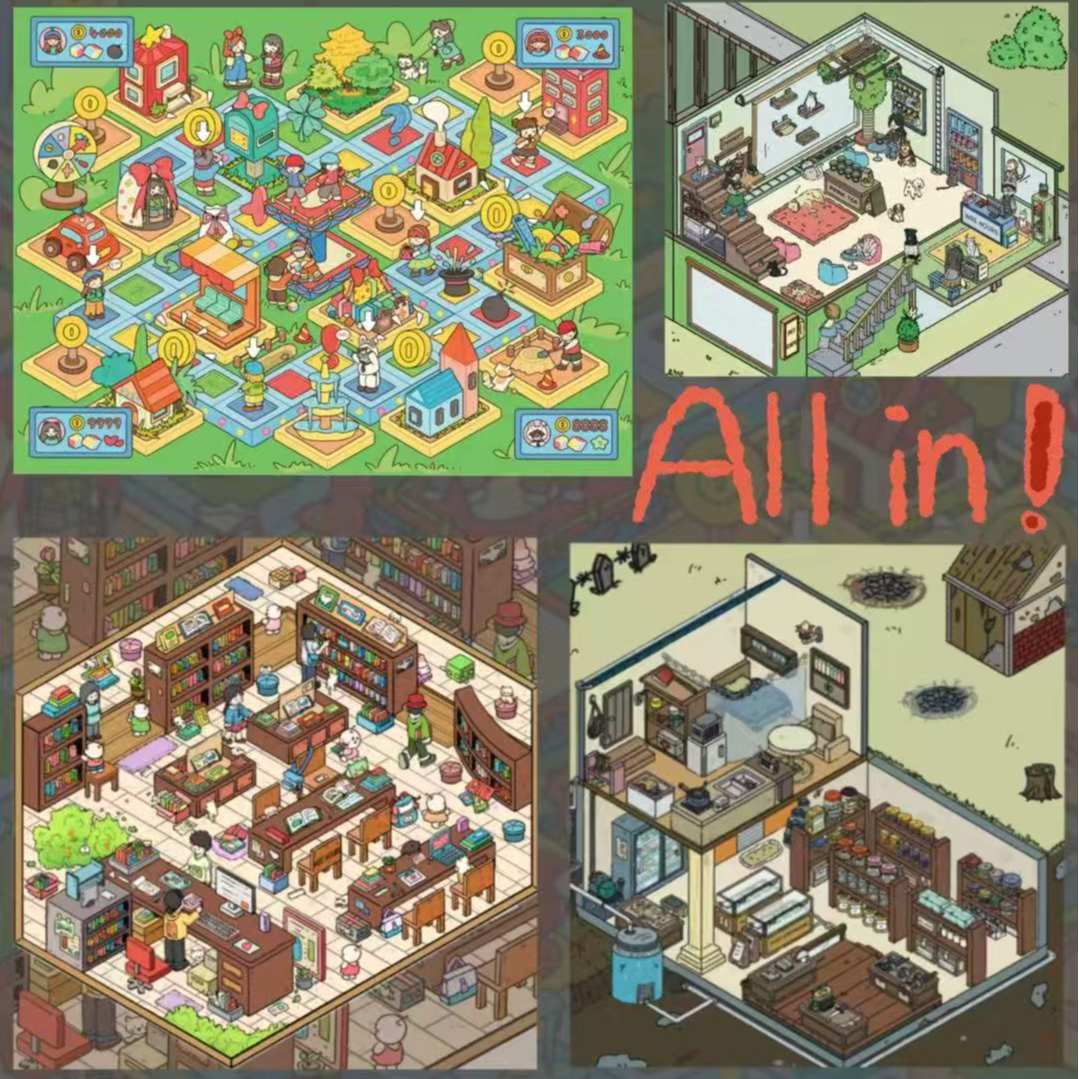 【WEEHOURS凌晨家原创（覆膜）3.0系列】2.5d造景贴纸微缩场景diy贴纸