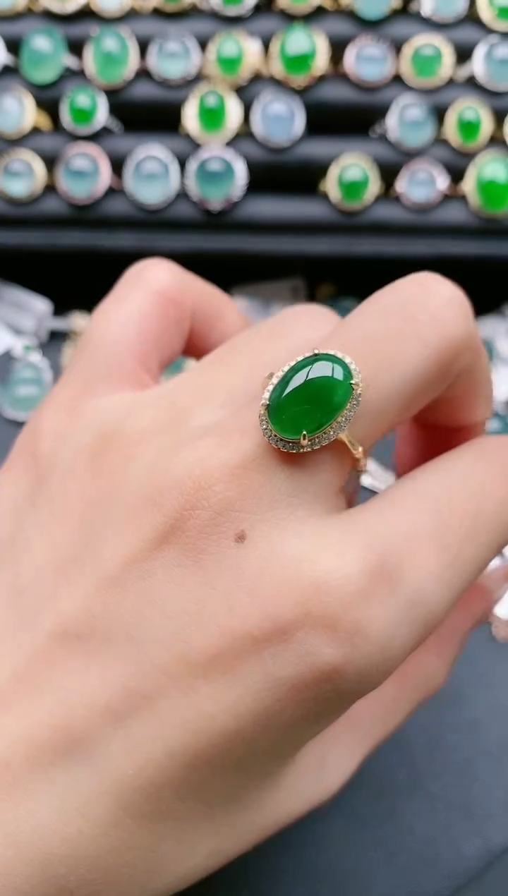 【闪购商品】翡翠戒指银S925镶嵌11111