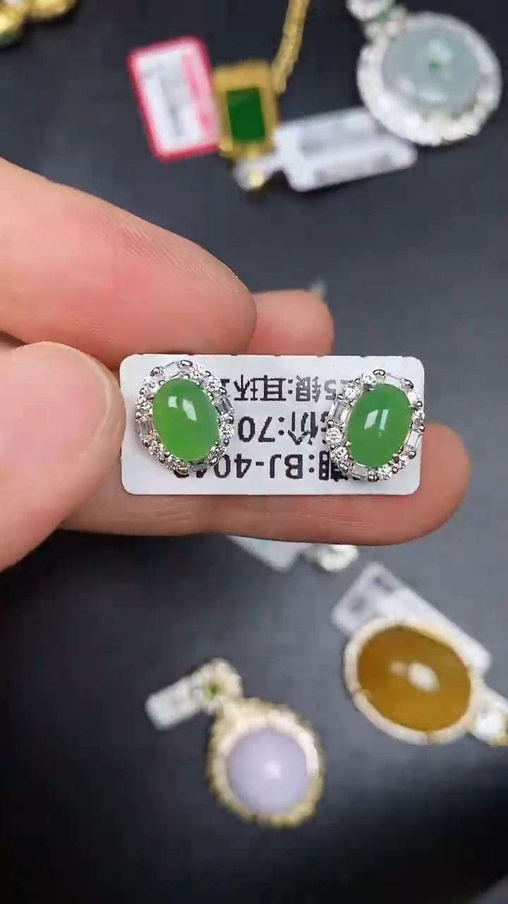 银S925镶嵌戒指翡翠3790