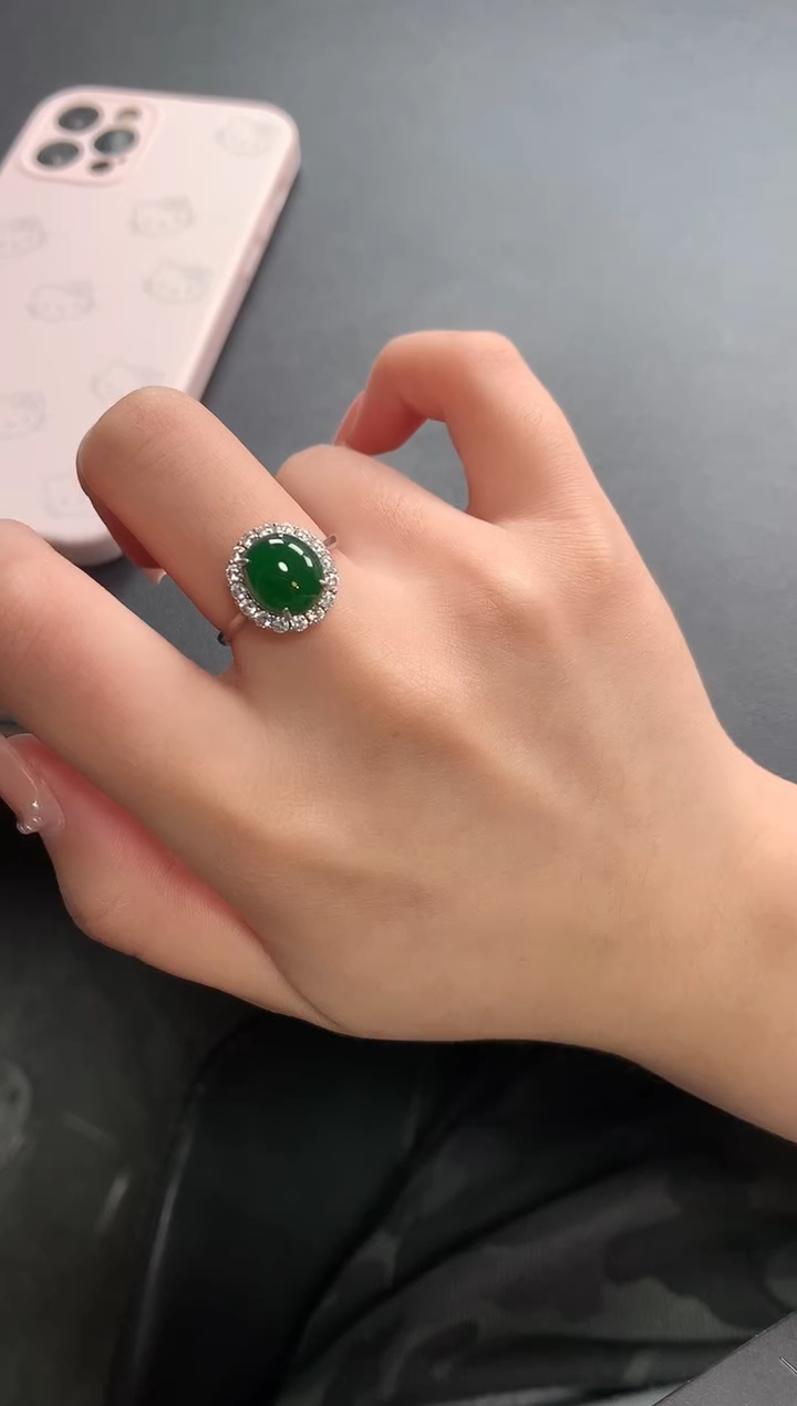 【闪购商品】翡翠戒指银S925镶嵌51241