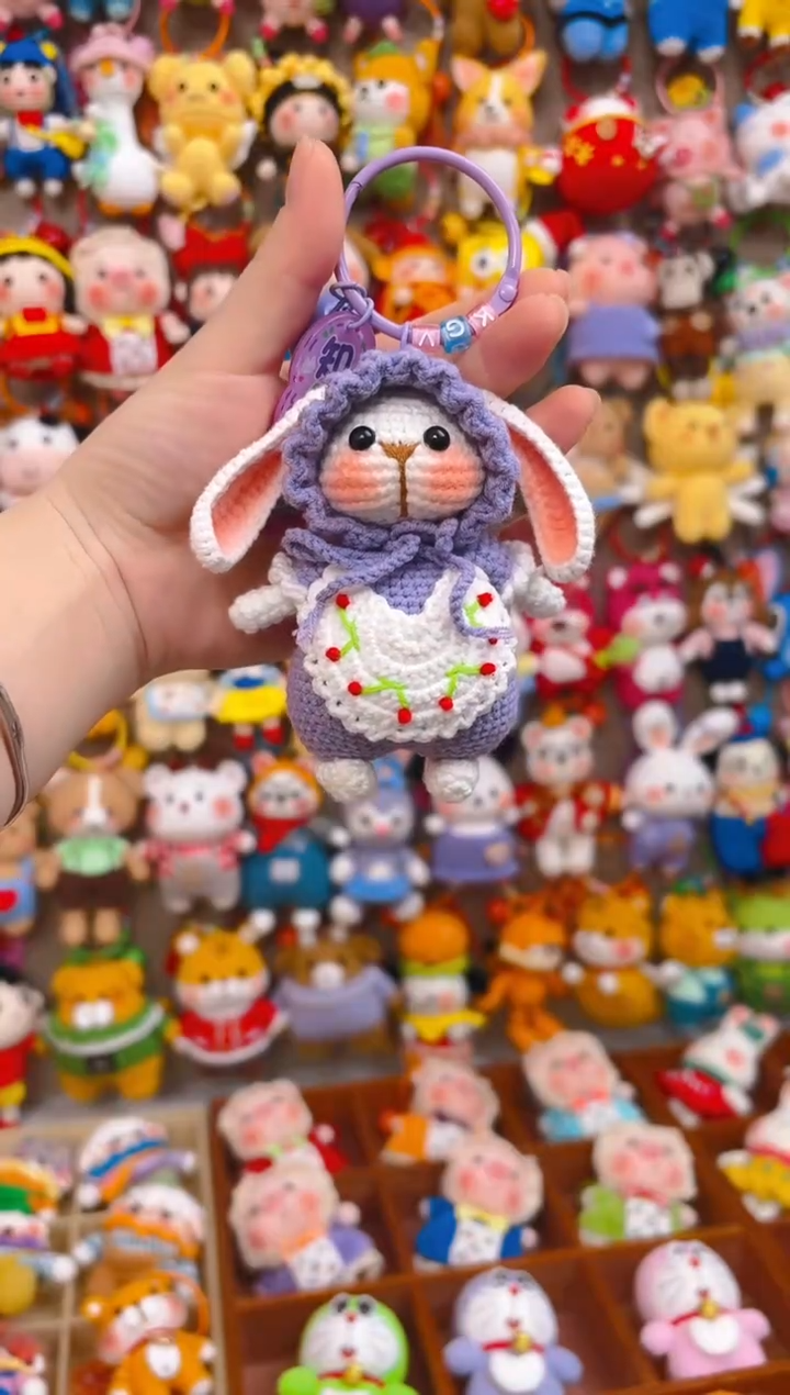 纯手工制作毛线钩织成品糖兔