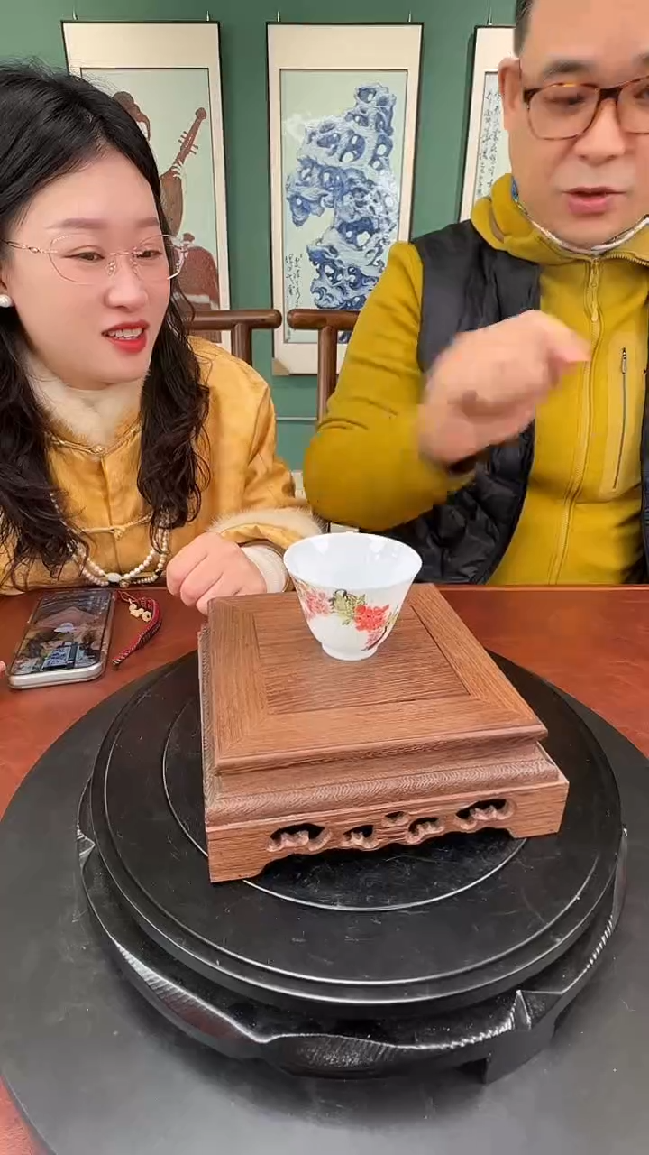 瓷片景德镇陶瓷手绘紫气东来铃铛杯