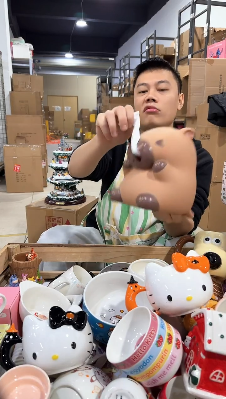 瓷片卡皮扒拉抽纸盒
