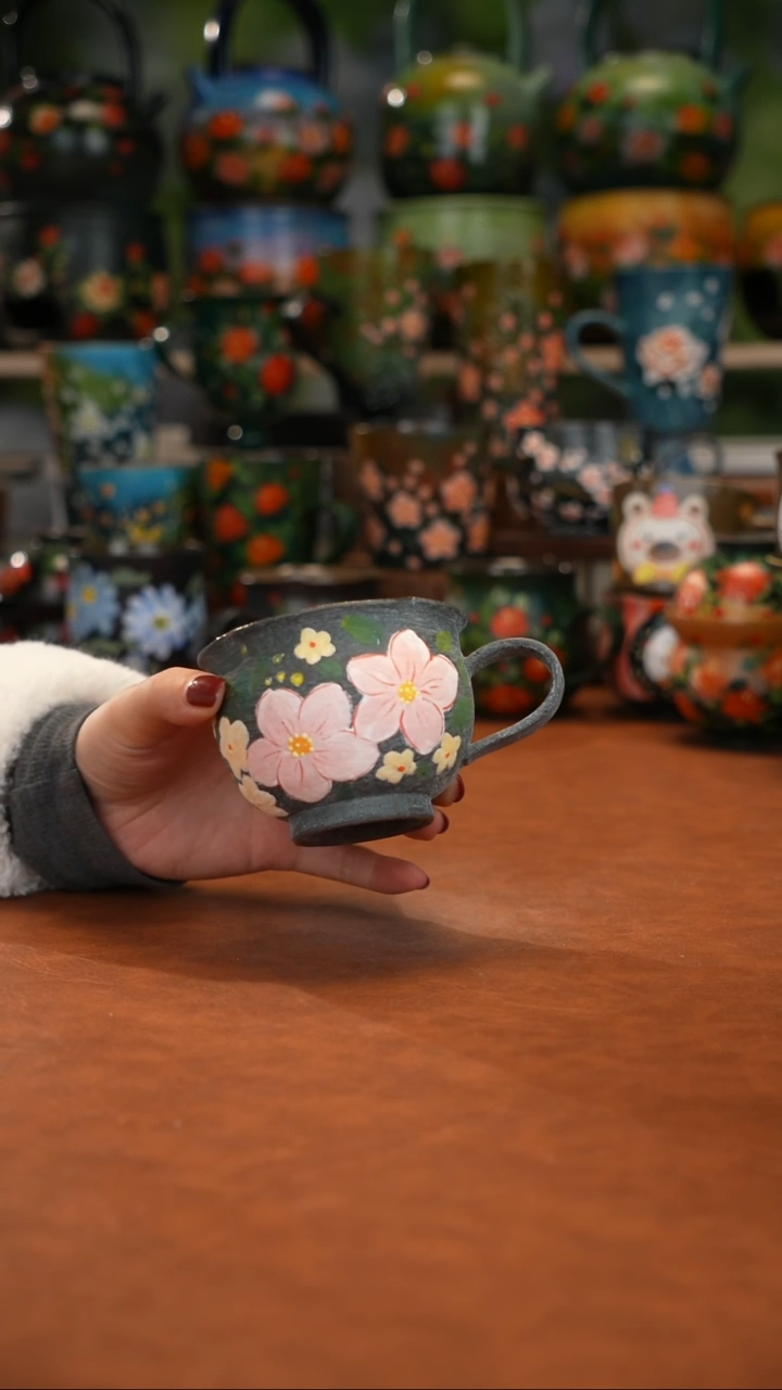 紫砂油画手绘釉下彩