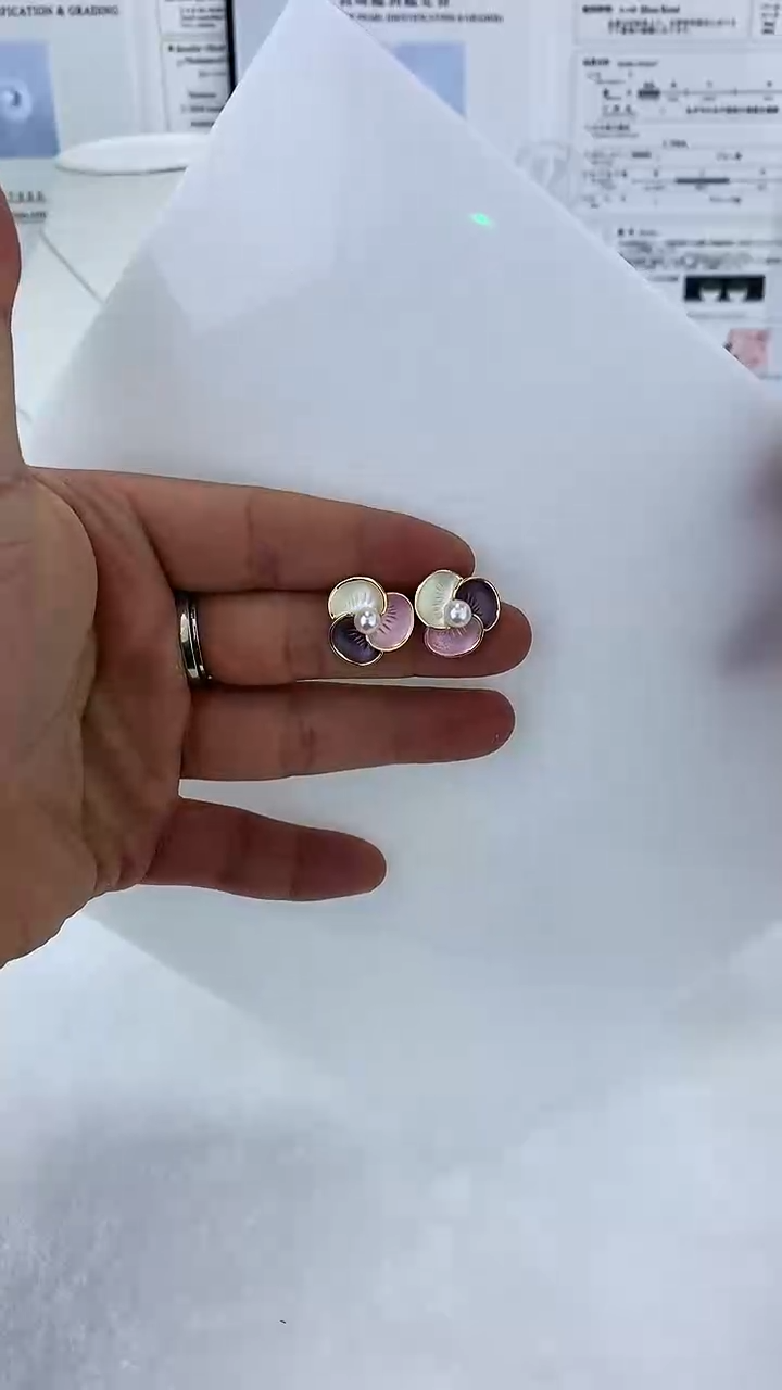 未镶嵌AQ淡水珍珠珍珠耳钉@@NN008