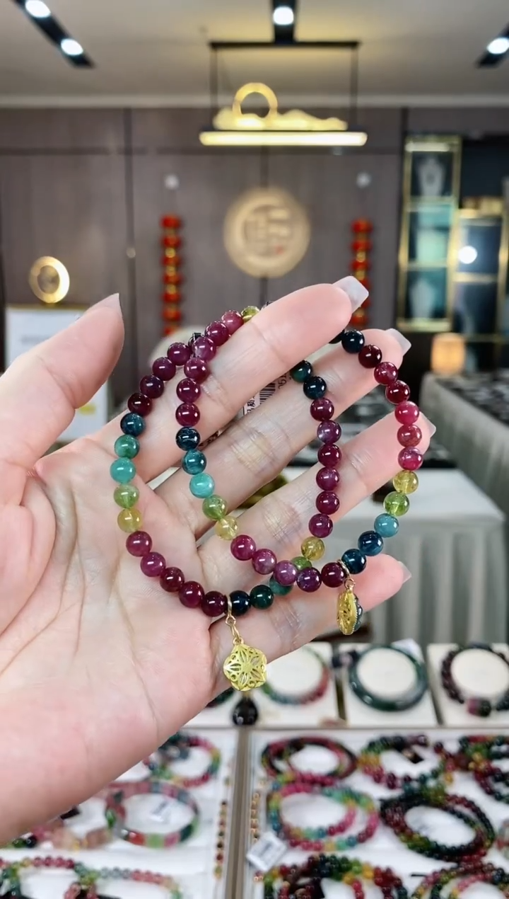 【闪购商品】碧玺单圈手串5mm+未镶嵌（多样性发一条）hon