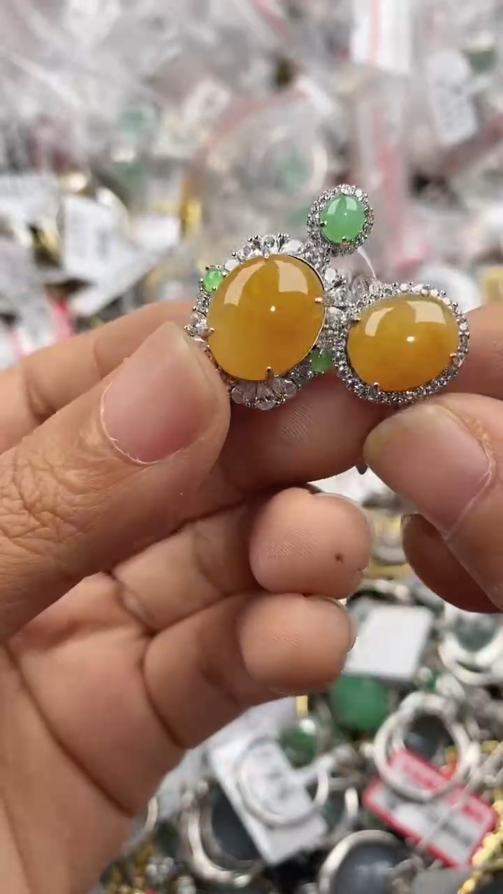 银S925镶嵌戒指翡翠333              4