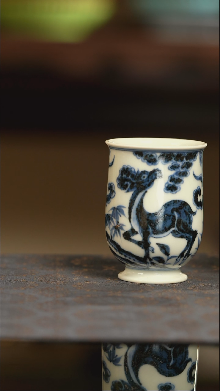 【闪购商品】明续幽蓝小鹿闻香杯杯
