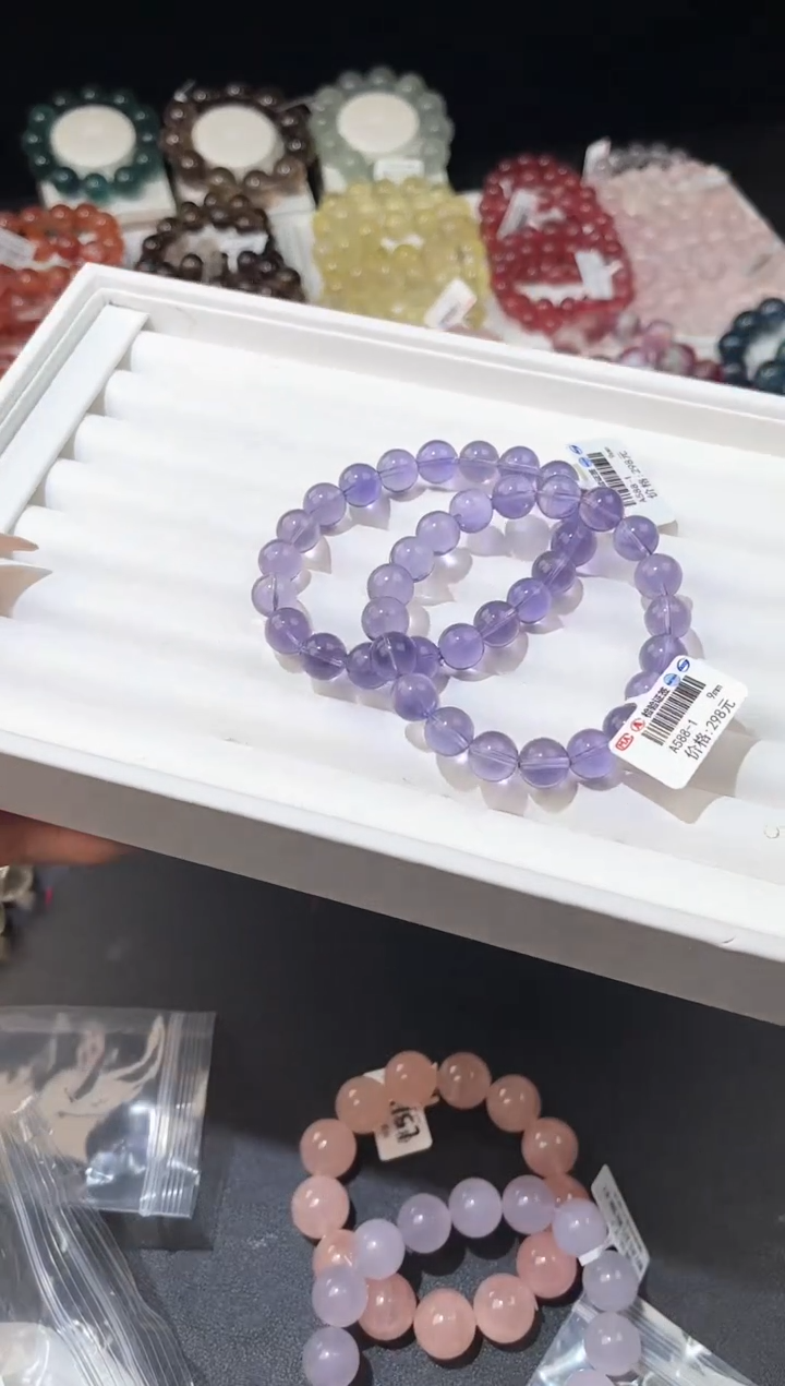 【闪购商品】萤石手链未镶嵌多样性发一紫罗兰9mm