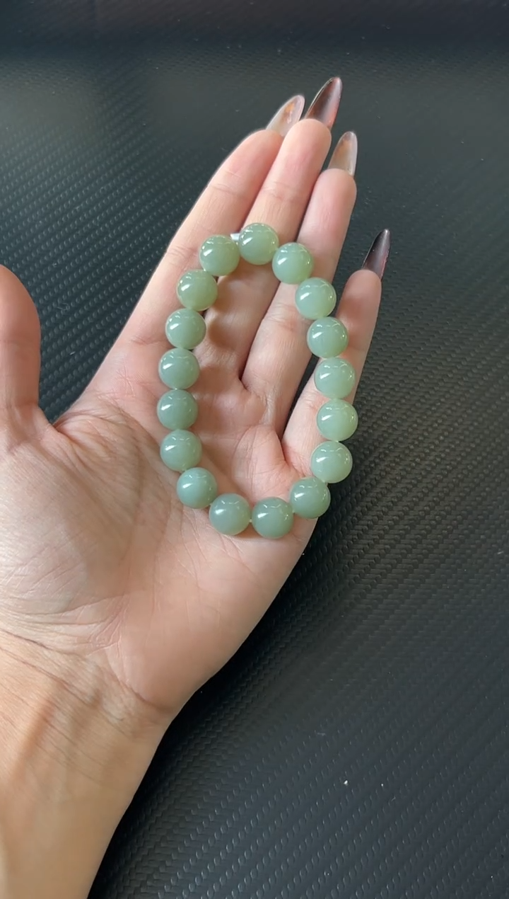 未镶嵌手串和田玉妖**及且末蓝微色差卡12 M