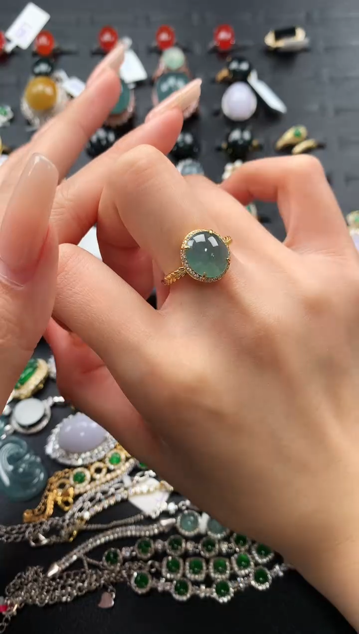 【闪购商品】翡翠戒指银S925镶嵌69587569