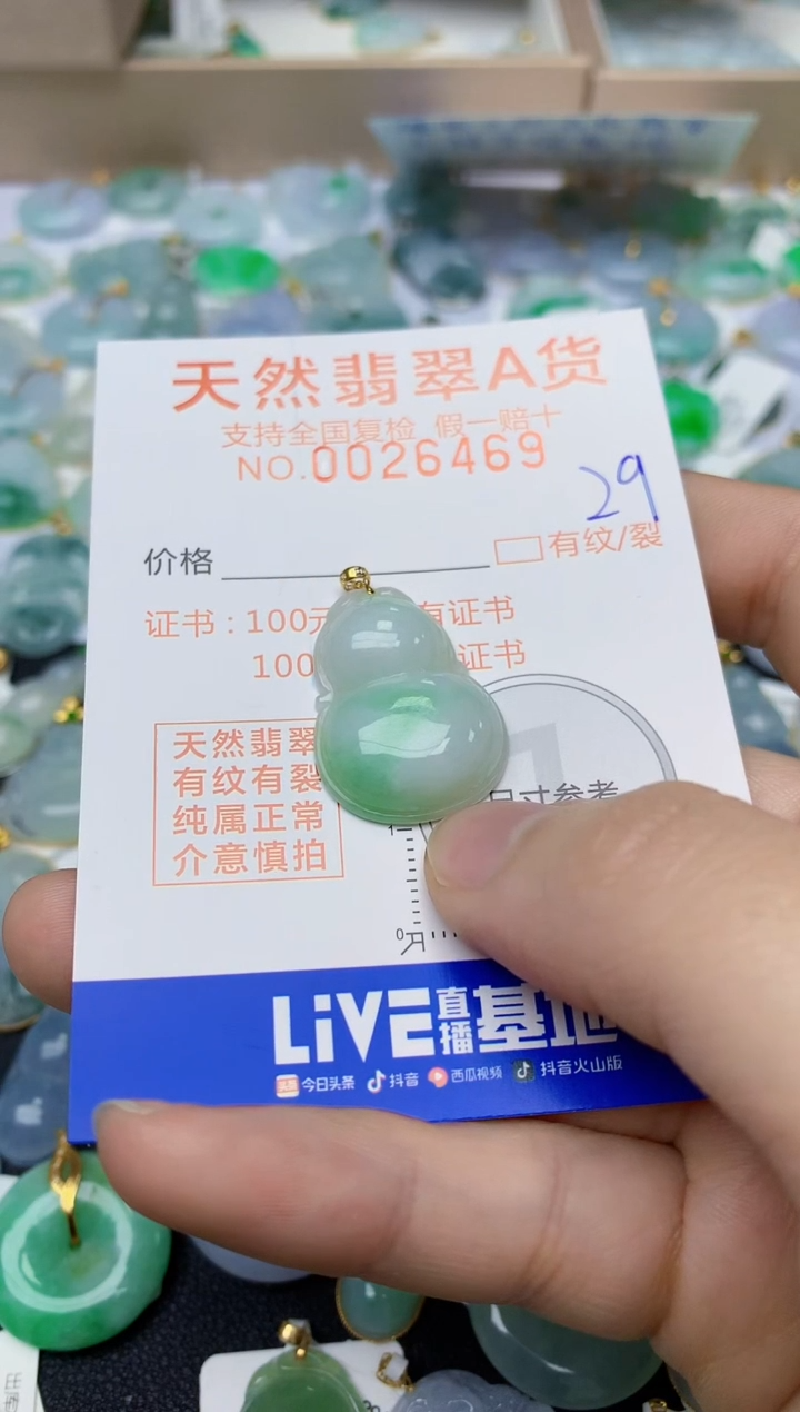 【闪购商品】翡翠颈饰18K金镶嵌29天然翡翠A货  