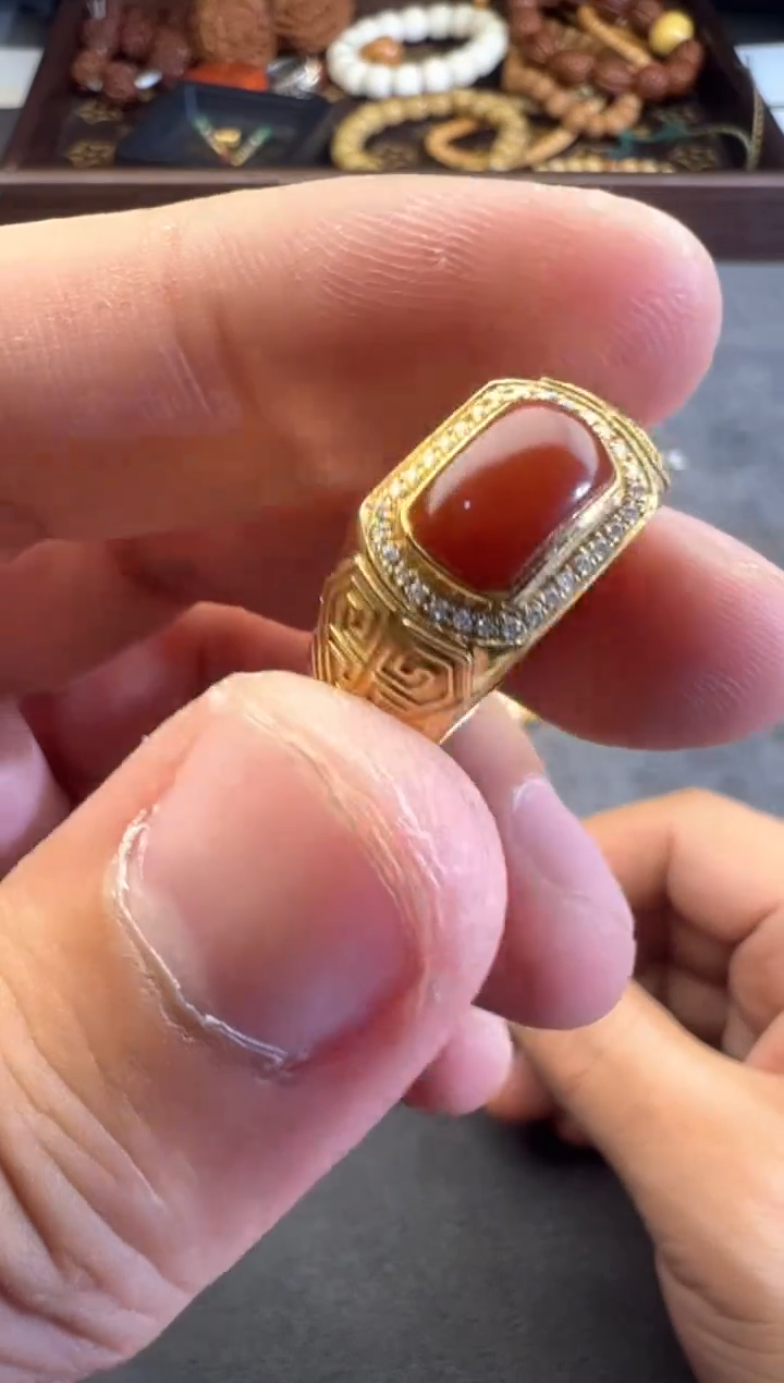 【闪购商品】南红玛瑙戒指合金南红戒指