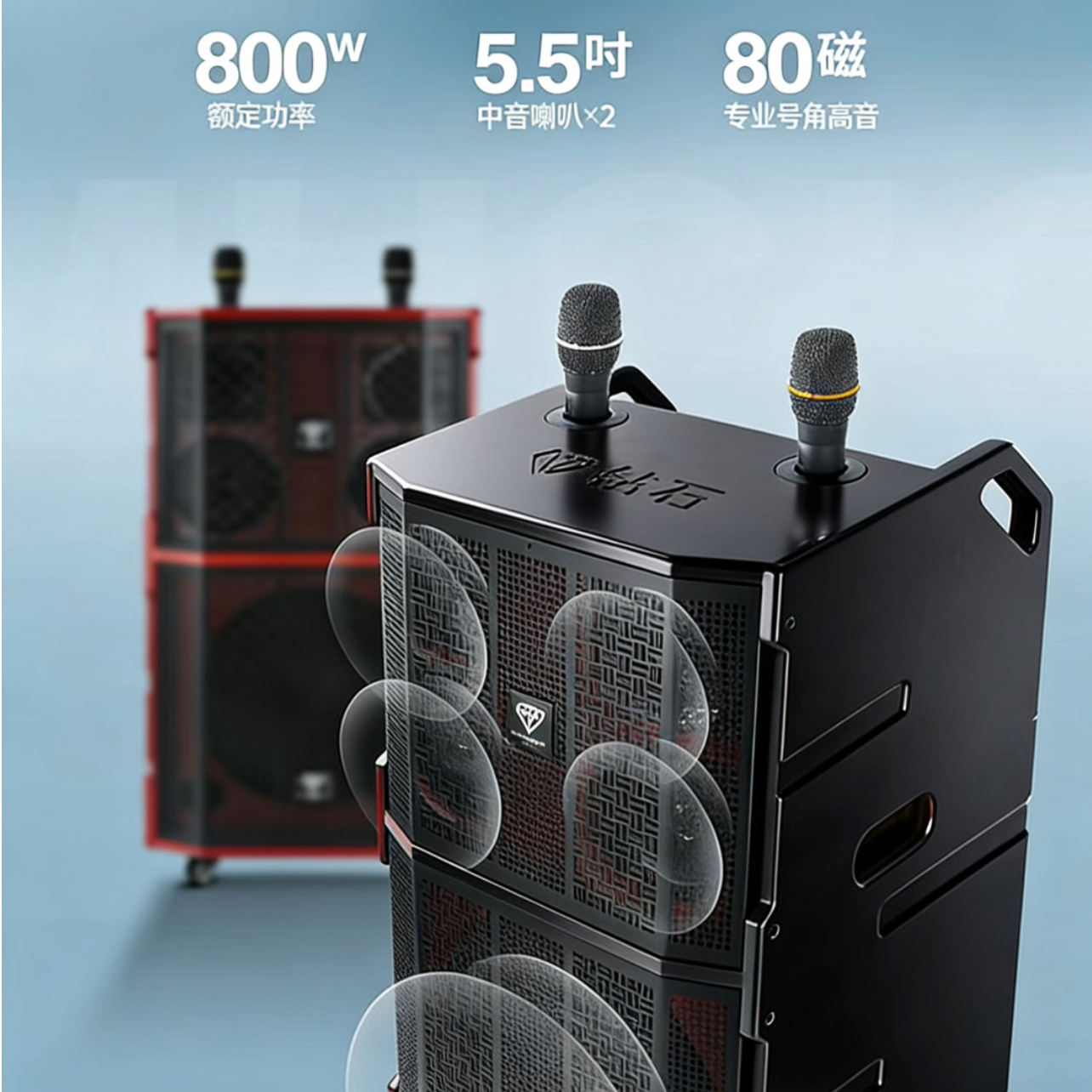 钻石DM-12X高端立式超重低音舞台专业级2.1立体声KTV音响