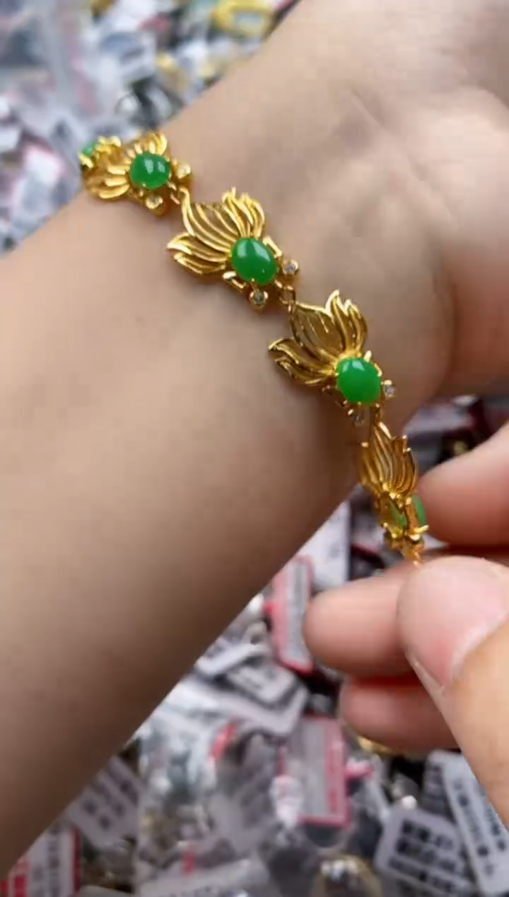 翡翠戒指银S925镶嵌6666---4