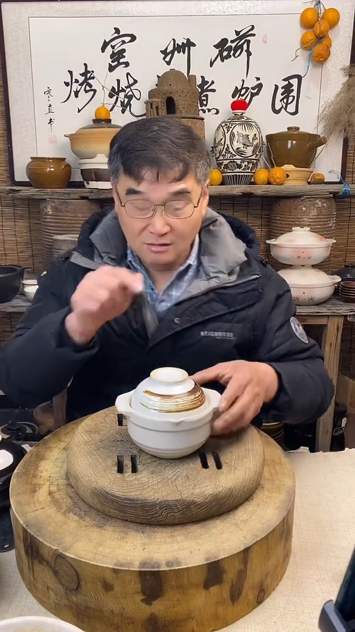 土陶慕白小炖盅 小土锅（容量400ml可明火）    