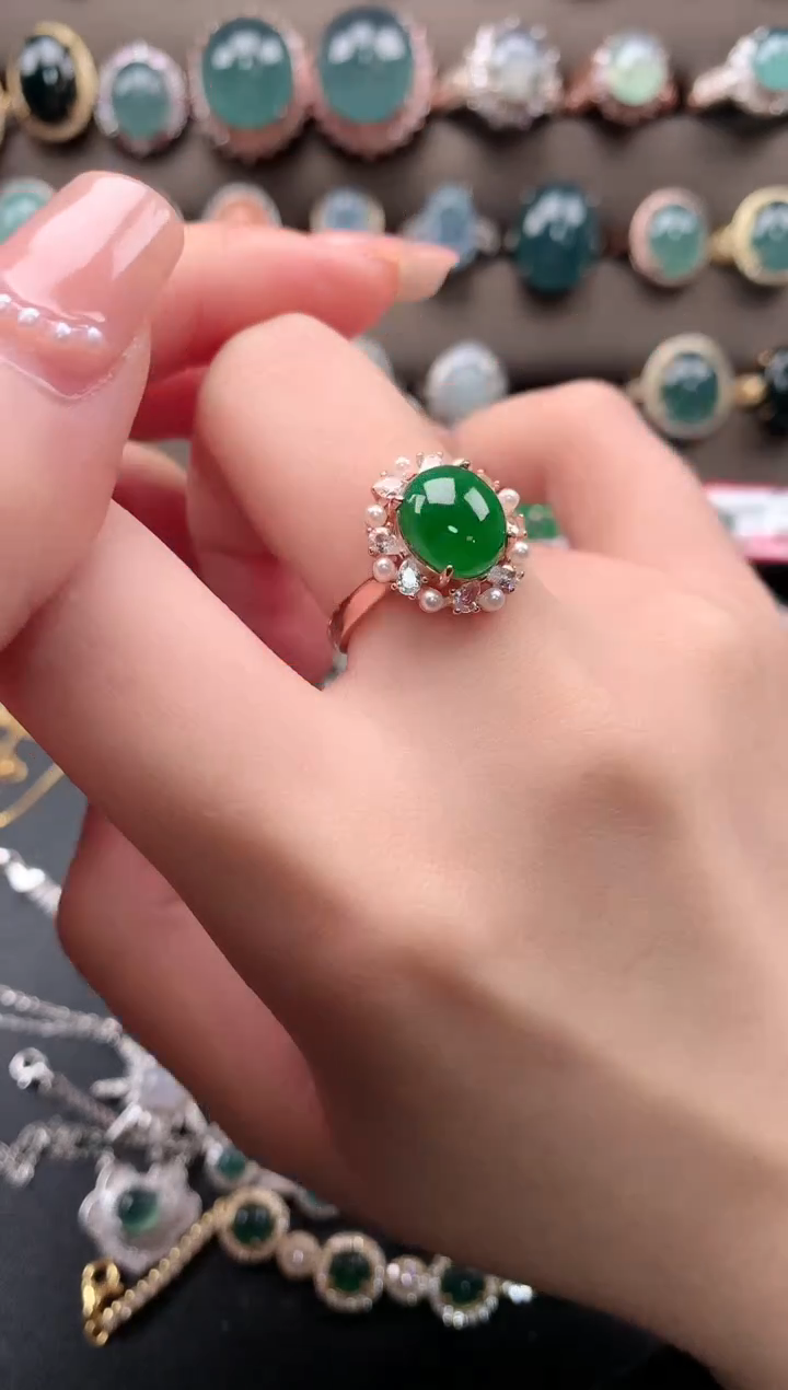 【闪购商品】翡翠戒指银S925镶嵌51241