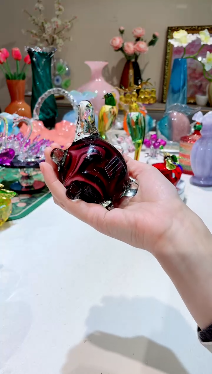 【闪购商品】琉璃手工艺品p56紫龟 微瑕