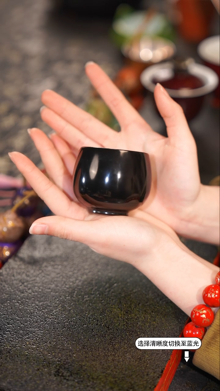 【闪购商品】沈绍安非遗漆器木胎黑色素髹主人杯