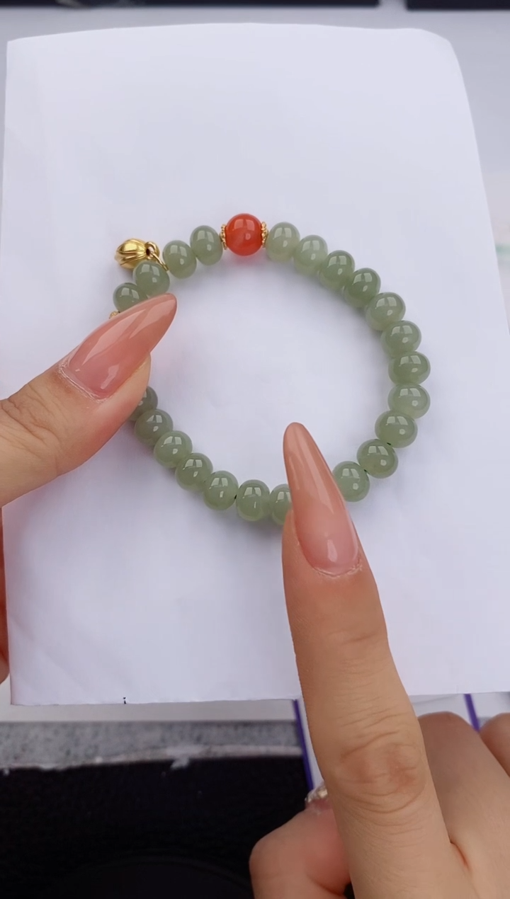 未镶嵌和田玉手链555友缘微色差T卡8