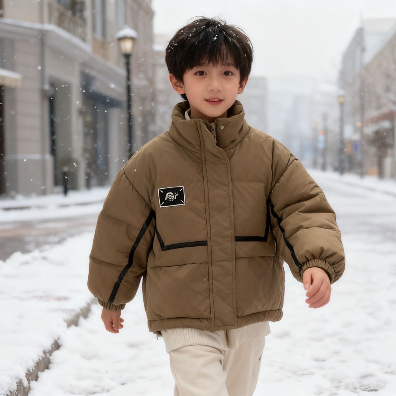 717高端专享儿童冬款羽绒服卡其（老林专属）