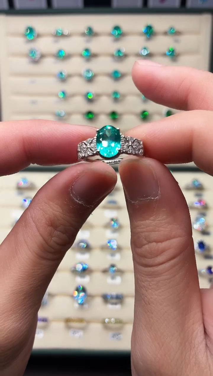 银S925镶嵌戒指碧玺1888