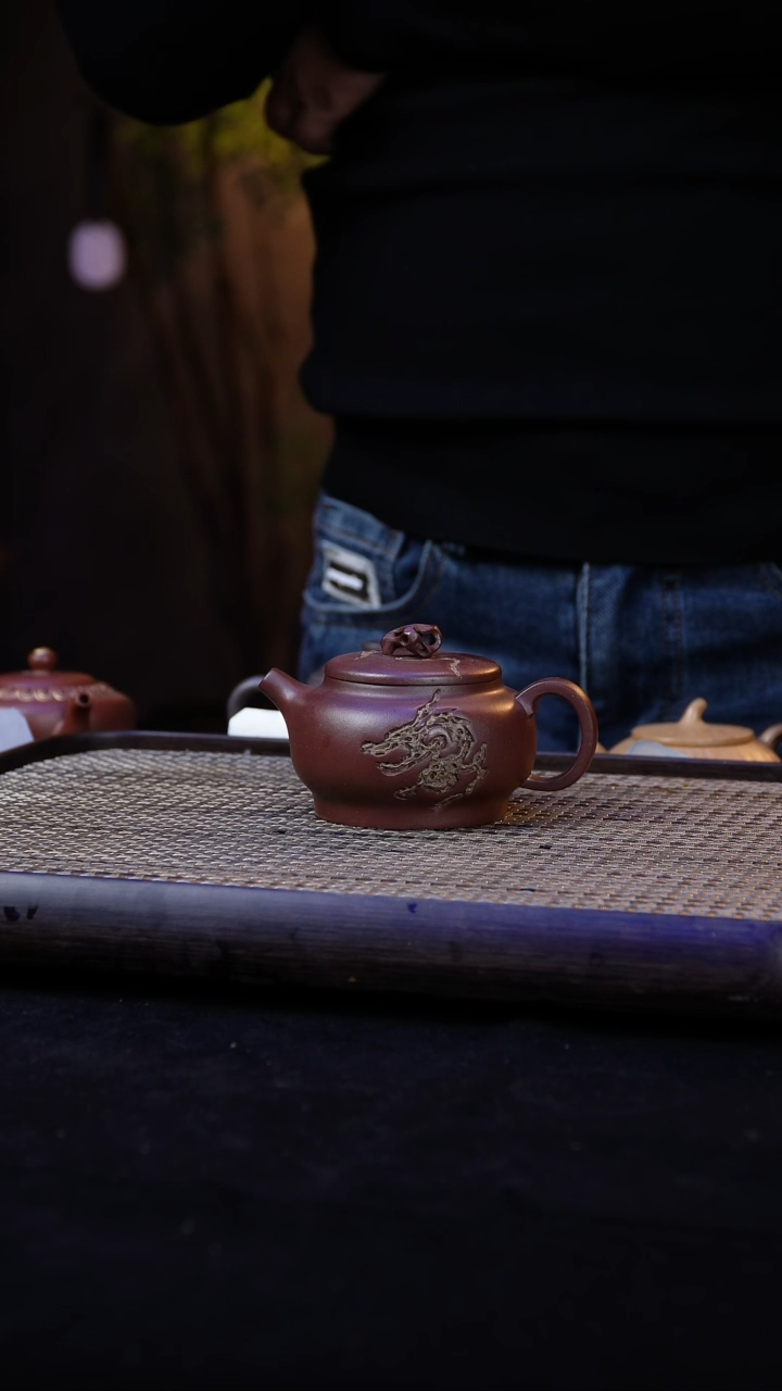 【闪购商品】紫砂茶壶老紫泥-石来运转【约160cc】